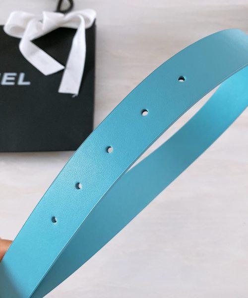 1:1 Replica Chanel Belt With Ribbon Buckle Blue Women Belt