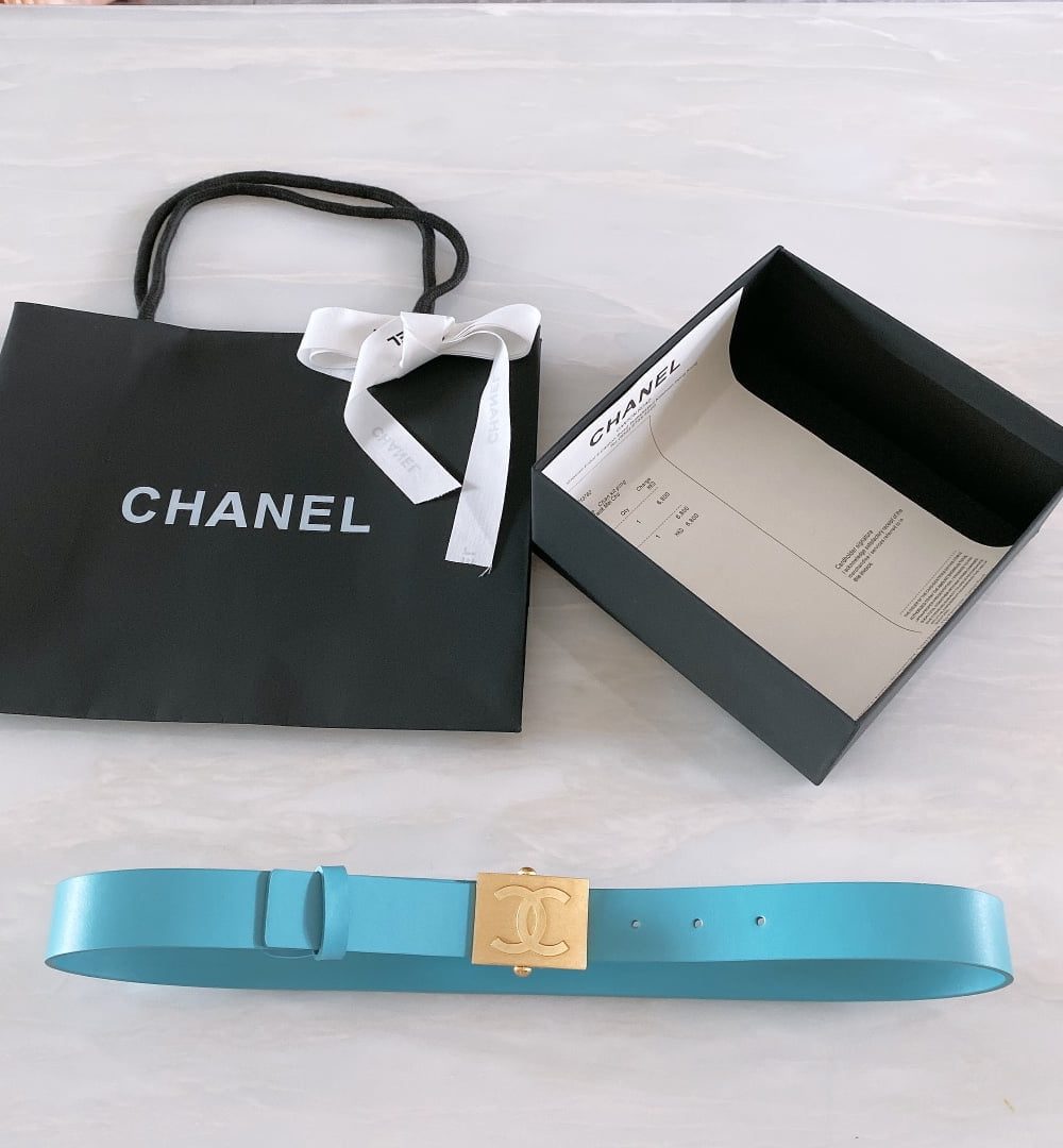 1:1 Replica Chanel Belt With Ribbon Buckle Blue Women Belt