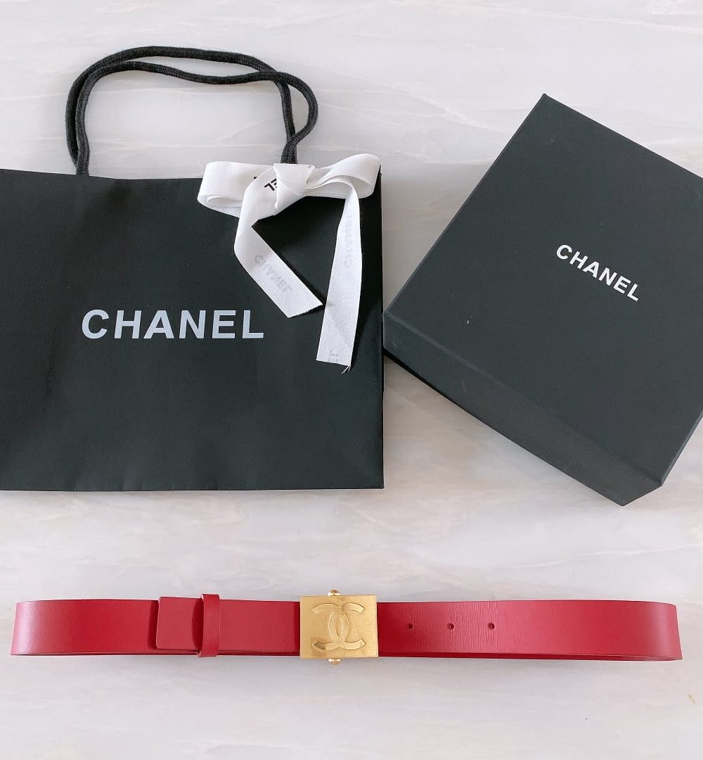 1:1 Replica Chanel Belt With Ribbon Buckle Red Women Belt