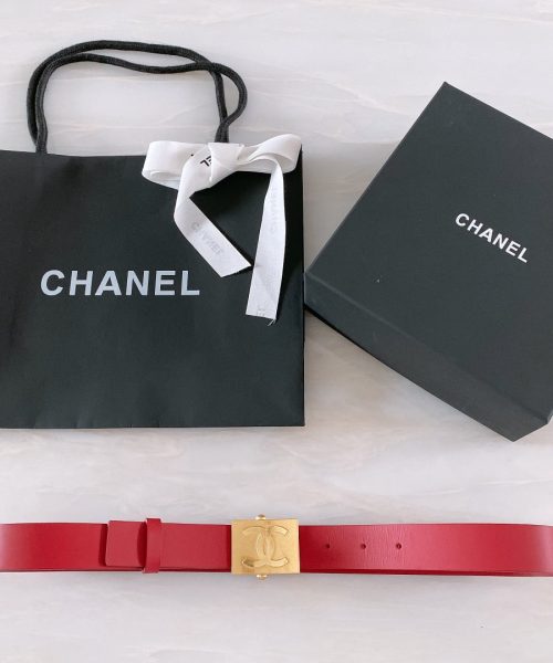 1:1 Replica Chanel Belt With Ribbon Buckle Red Women Belt