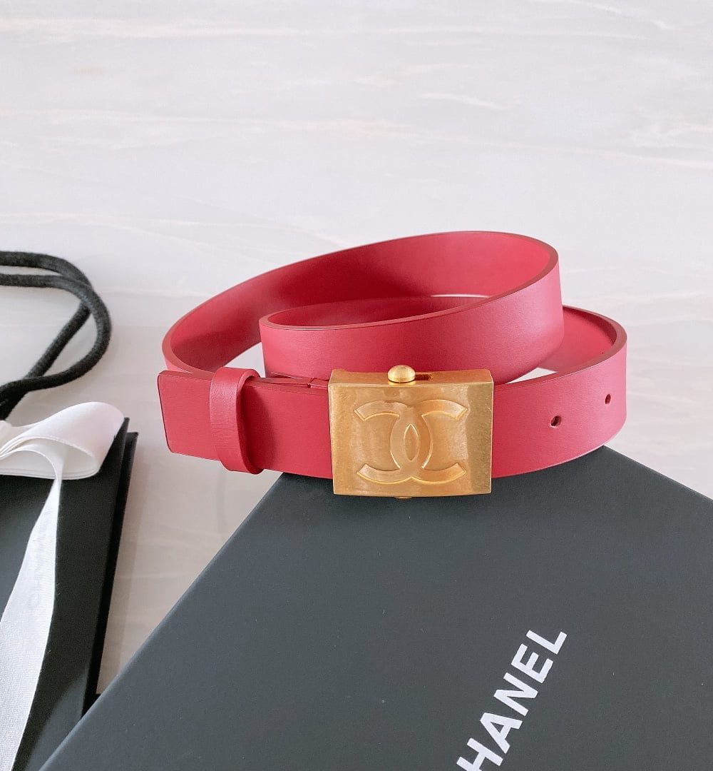 1:1 Replica Chanel Belt With Ribbon Buckle Red Women Belt