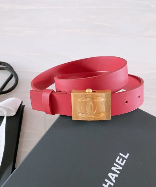 1:1 Replica Chanel Belt With Ribbon Buckle Red Women Belt