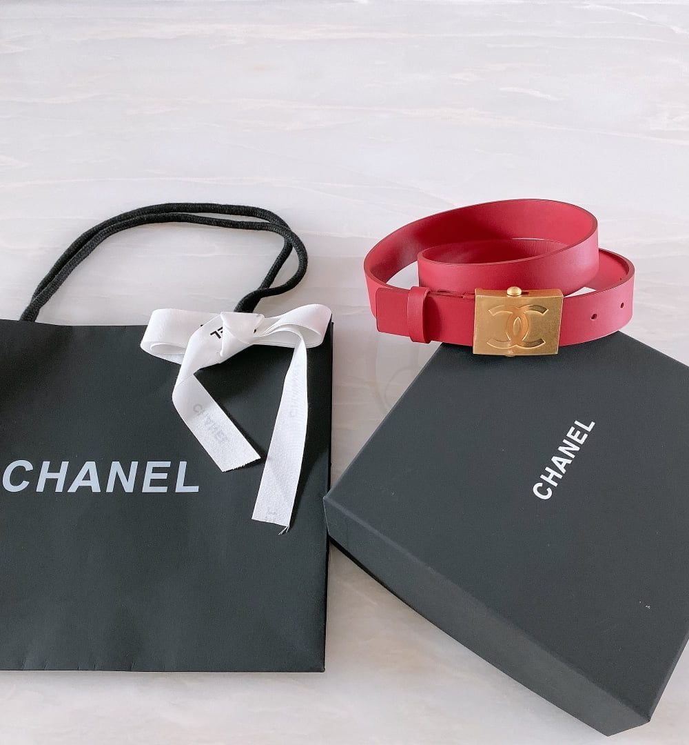 1:1 Replica Chanel Belt With Ribbon Buckle Red Women Belt