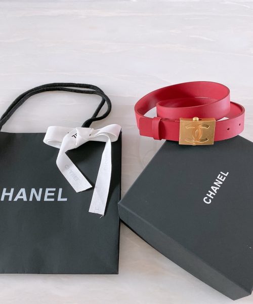 1:1 Replica Chanel Belt With Ribbon Buckle Red Women Belt
