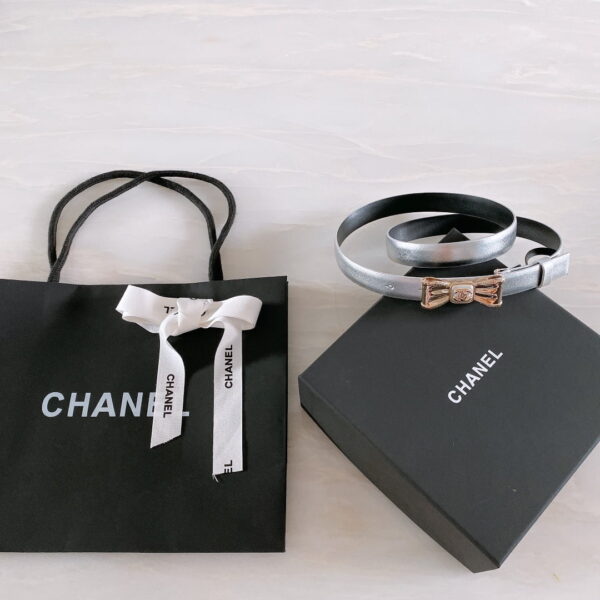 1:1 Replica Chanel Belt With Ribbon Buckle Silver Women Belt