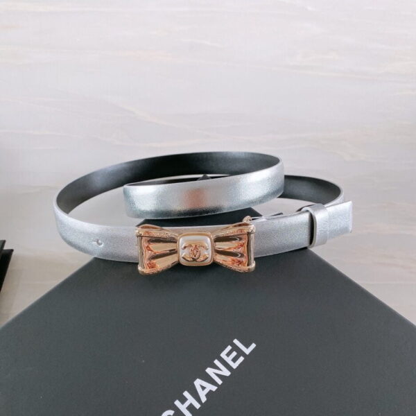 1:1 Replica Chanel Belt With Ribbon Buckle Silver Women Belt
