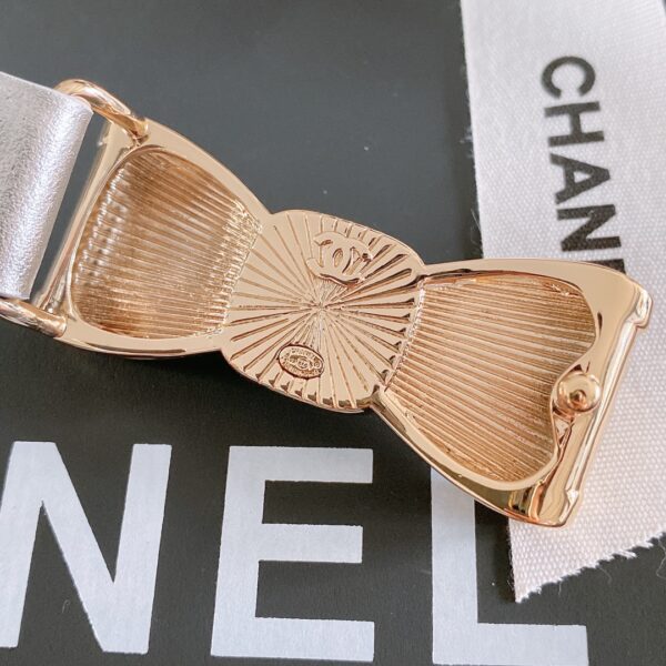 1:1 Replica Chanel Belt With Ribbon Buckle Silver Women Belt