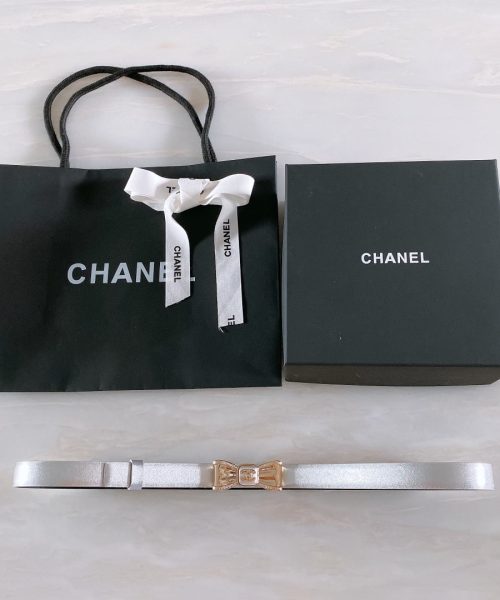 1:1 Replica Chanel Belt With Ribbon Buckle Silver Women Belt
