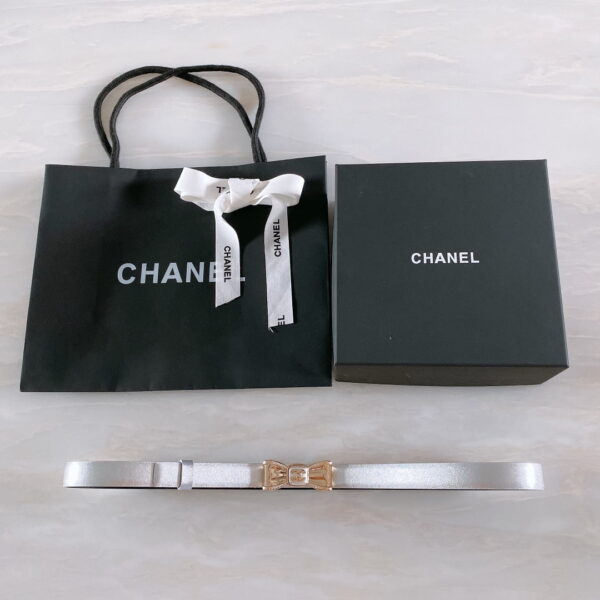 1:1 Replica Chanel Belt With Ribbon Buckle Silver Women Belt