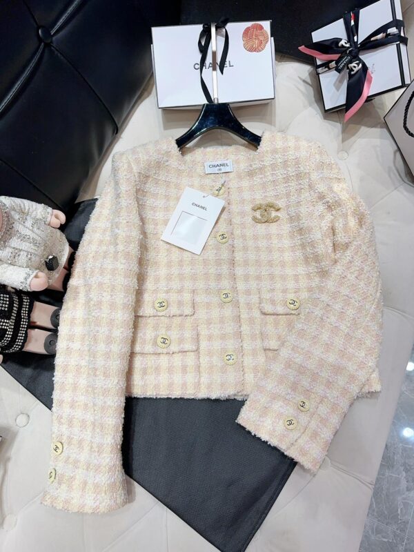 Chanel Blazer Maje Tweed Jacket Cream For Women