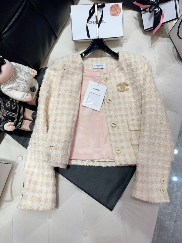 Chanel Blazer Maje Tweed Jacket Cream For Women