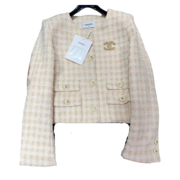 Chanel Blazer Maje Tweed Jacket Cream For Women
