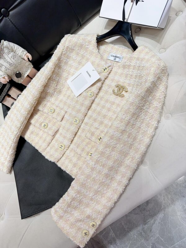Chanel Blazer Maje Tweed Jacket Cream For Women