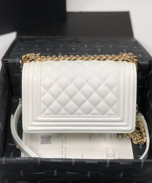 [REP 1:1] Chanel Boy Flapbag White For Women 7.9in/20cm