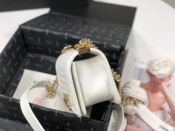[REP 1:1] Chanel Boy Flapbag White For Women 7.9in/20cm