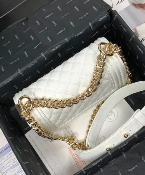 [REP 1:1] Chanel Boy Flapbag White For Women 7.9in/20cm