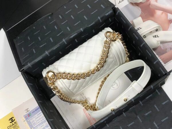[REP 1:1] Chanel Boy Flapbag White For Women 7.9in/20cm