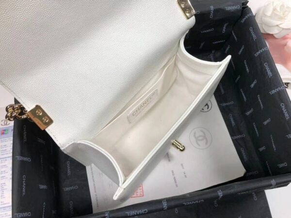 [REP 1:1] Chanel Boy Flapbag White For Women 7.9in/20cm