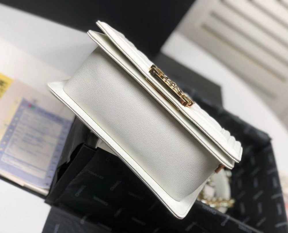 [REP 1:1] Chanel Boy Flapbag White For Women 7.9in/20cm