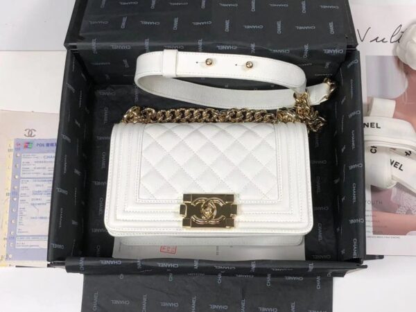 [REP 1:1] Chanel Boy Flapbag White For Women 7.9in/20cm