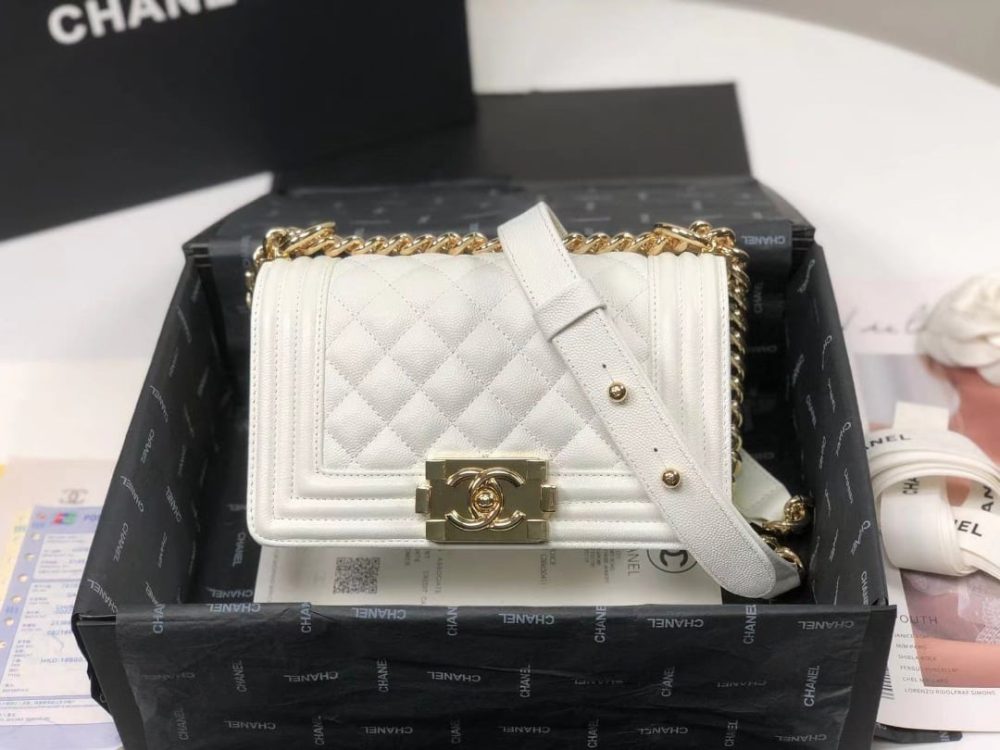 [REP 1:1] Chanel Boy Flapbag White For Women 7.9in/20cm