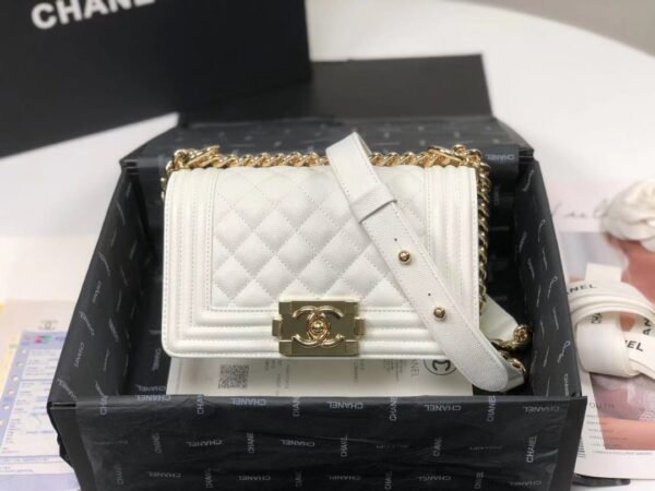 [REP 1:1] Chanel Boy Flapbag White For Women 7.9in/20cm