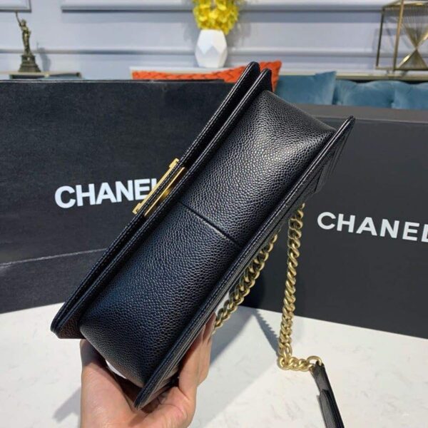 [REP 1:1] Chanel Boy Handbag Gold Toned Hardware Black For Women, Women's Bags, Shoulder And Crossbody Bags 9.8in/25cm A67086