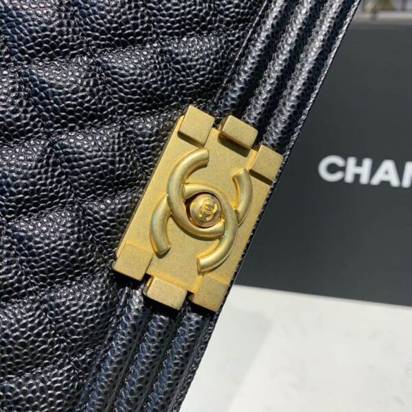 [REP 1:1] Chanel Boy Handbag Gold Toned Hardware Black For Women, Women's Bags, Shoulder And Crossbody Bags 9.8in/25cm A67086