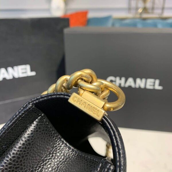 [REP 1:1] Chanel Boy Handbag Gold Toned Hardware Black For Women, Women's Bags, Shoulder And Crossbody Bags 9.8in/25cm A67086