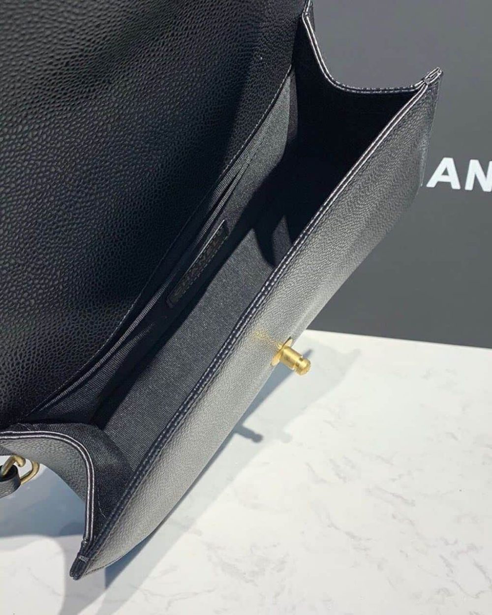 [REP 1:1] Chanel Boy Handbag Gold Toned Hardware Black For Women, Women's Bags, Shoulder And Crossbody Bags 9.8in/25cm A67086