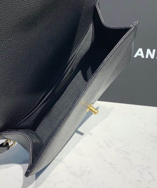 [REP 1:1] Chanel Boy Handbag Gold Toned Hardware Black For Women, Women's Bags, Shoulder And Crossbody Bags 9.8in/25cm A67086