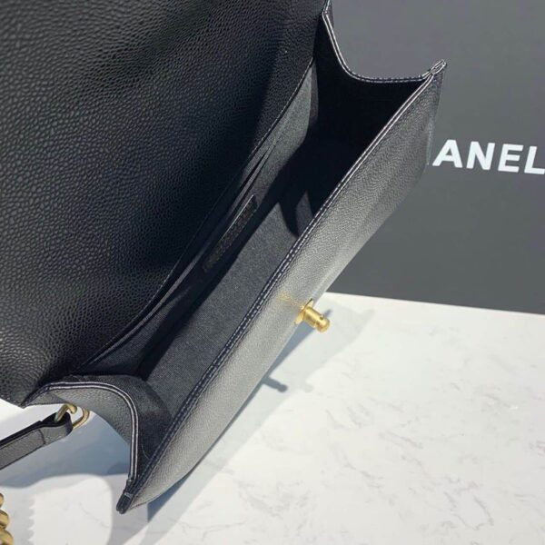 [REP 1:1] Chanel Boy Handbag Gold Toned Hardware Black For Women, Women's Bags, Shoulder And Crossbody Bags 9.8in/25cm A67086