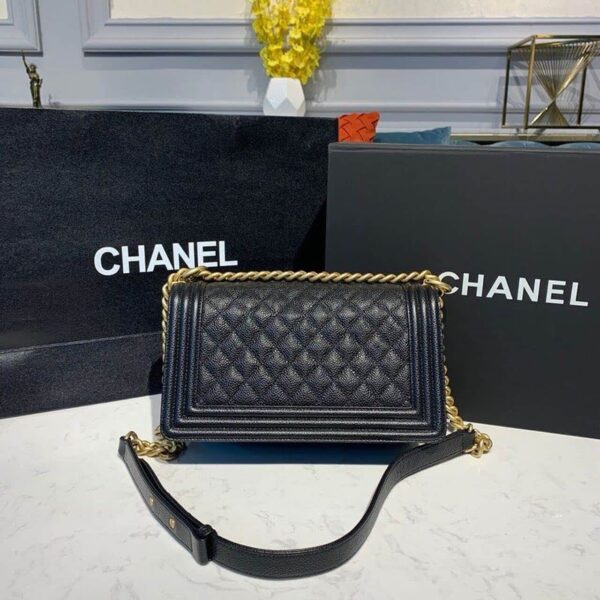 [REP 1:1] Chanel Boy Handbag Gold Toned Hardware Black For Women, Women's Bags, Shoulder And Crossbody Bags 9.8in/25cm A67086