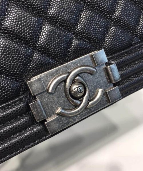 [REP 1:1] Chanel Boy Handbag Silver Hardware Black For Women, Women's Handbags, Shoulder And Crossbody Bags 9.8in/25cm A67086