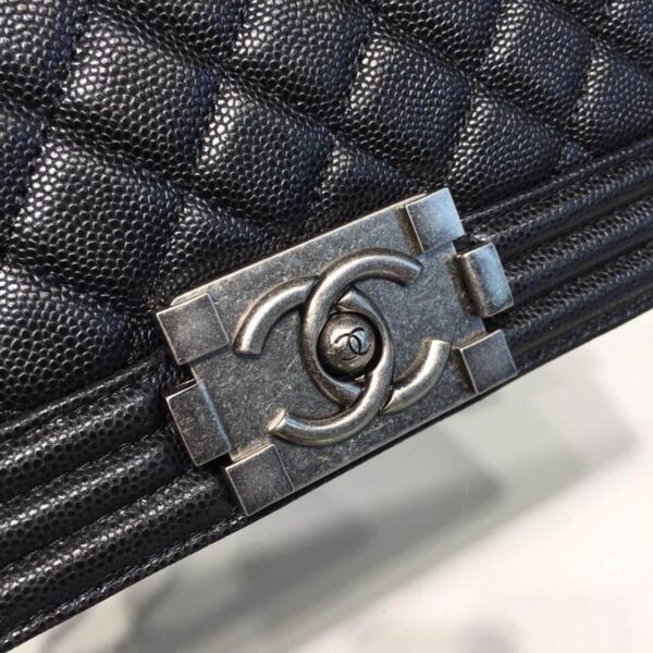 [REP 1:1] Chanel Boy Handbag Silver Hardware Black For Women, Women's Handbags, Shoulder And Crossbody Bags 9.8in/25cm A67086