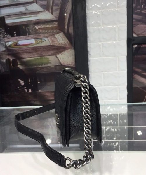 [REP 1:1] Chanel Boy Handbag Silver Hardware Black For Women, Women's Handbags, Shoulder And Crossbody Bags 9.8in/25cm A67086