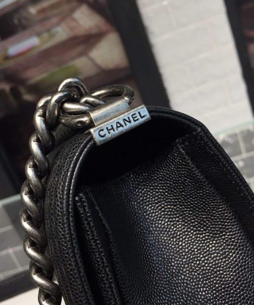 [REP 1:1] Chanel Boy Handbag Silver Hardware Black For Women, Women's Handbags, Shoulder And Crossbody Bags 9.8in/25cm A67086