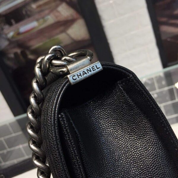 [REP 1:1] Chanel Boy Handbag Silver Hardware Black For Women, Women's Handbags, Shoulder And Crossbody Bags 9.8in/25cm A67086