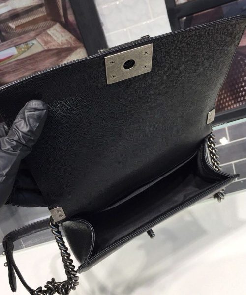 [REP 1:1] Chanel Boy Handbag Silver Hardware Black For Women, Women's Handbags, Shoulder And Crossbody Bags 9.8in/25cm A67086