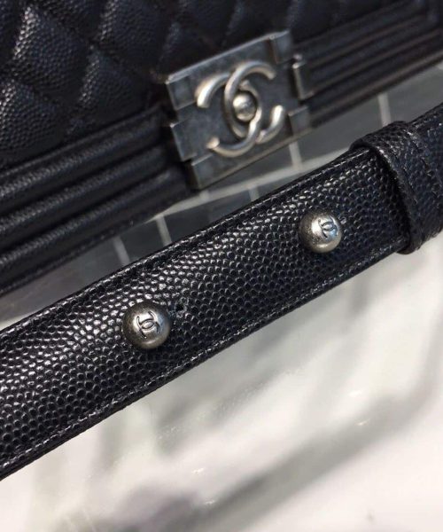 [REP 1:1] Chanel Boy Handbag Silver Hardware Black For Women, Women's Handbags, Shoulder And Crossbody Bags 9.8in/25cm A67086