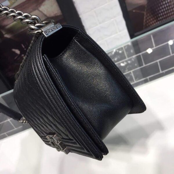 [REP 1:1] Chanel Boy Handbag Silver Hardware Black For Women, Women's Handbags, Shoulder And Crossbody Bags 9.8in/25cm A67086