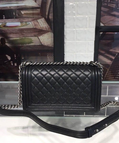 [REP 1:1] Chanel Boy Handbag Silver Hardware Black For Women, Women's Handbags, Shoulder And Crossbody Bags 9.8in/25cm A67086