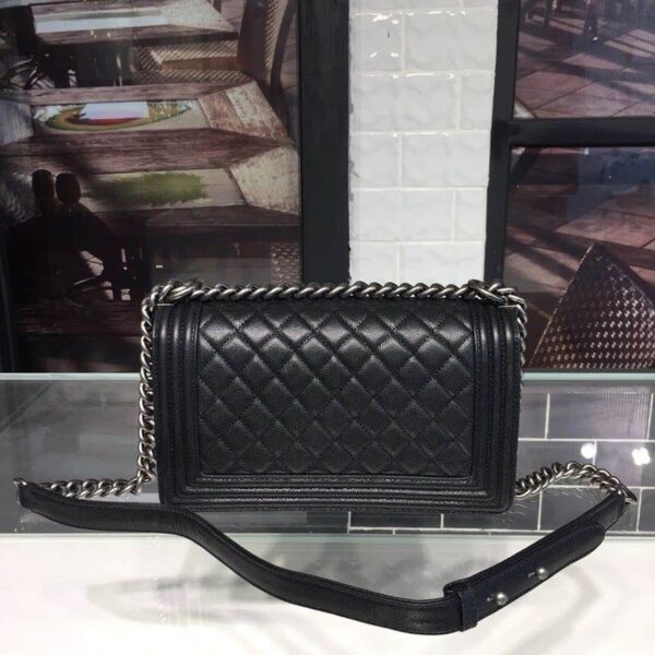 [REP 1:1] Chanel Boy Handbag Silver Hardware Black For Women, Women's Handbags, Shoulder And Crossbody Bags 9.8in/25cm A67086