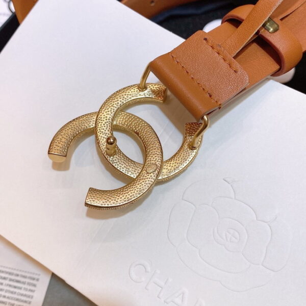 1:1 Replica Chanel Brown Belt With Double C Buckle Gold-Toned and Strass Metal Women Belt