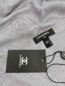 Chanel Cashmere Silk Rectangle Light Blue Scarf Large 200cm/78in 