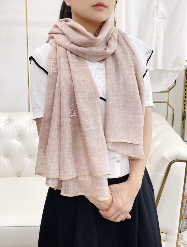 Chanel Cashmere Silk Rectangle Light Pink Scarf Large 200cm/78in