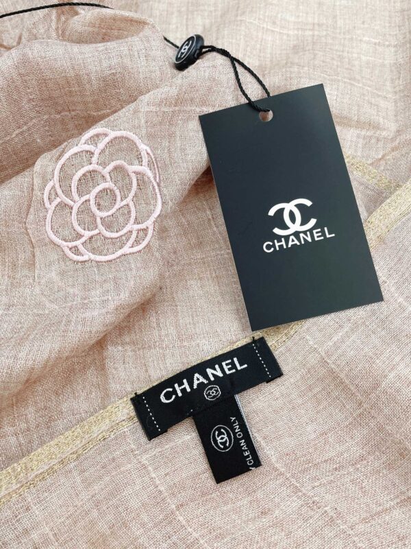 Chanel Cashmere Silk Rectangle Light Pink Scarf Large 200cm/78in 