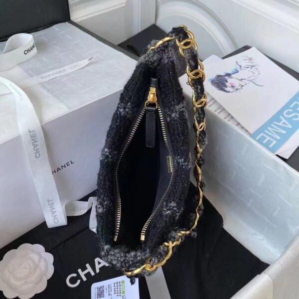 [REP 1:1] Chanel CC Hobo Bag Black For Women 24cm / 9.4in AS3562