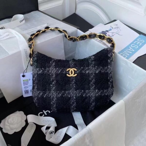 [REP 1:1] Chanel CC Hobo Bag Black For Women 24cm / 9.4in AS3562