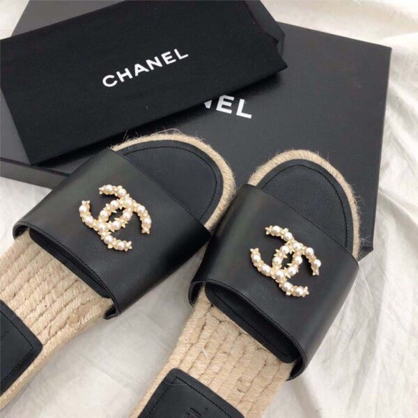 Chanel CC Jewel Logo Espadrille Black For Women, Women's Shoes